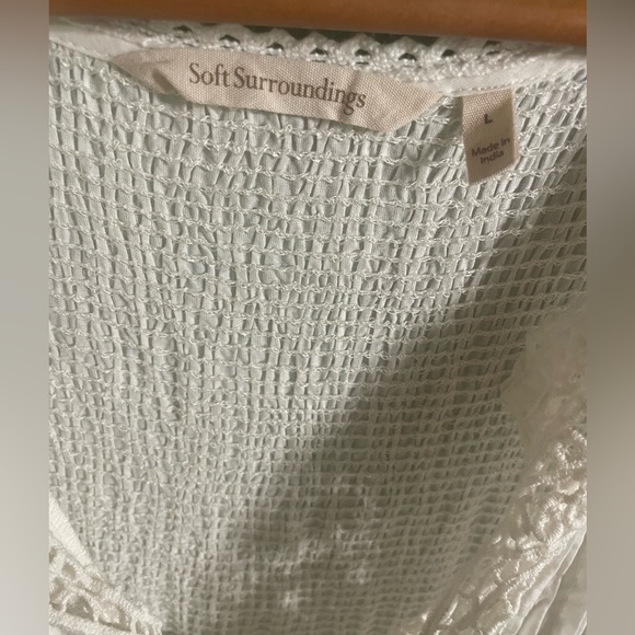 Soft Surroundings Dominica Crochet Maxi Dress L Ivory Cottagecore Prairie Boho - Picture 6 of 9